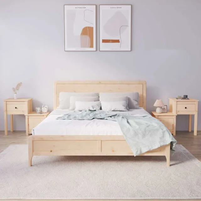vidaXL Nachtkastjes 2 st 79,5x38x65,5 cm massief grenenhout bruin, foto 2