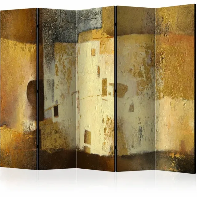 karo-art Vouwscherm / Kamerscherm - Gouden rariteit 225x172cm , gemonteerd geleverd, dubbelzijdig geprint Multikleur