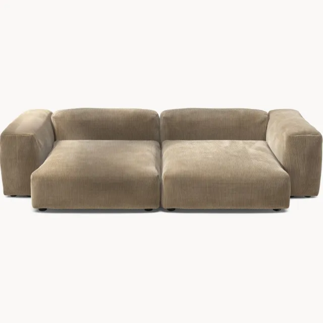 vetsak Modulaire fluwelen bank Vetsak (3-zits) Beige