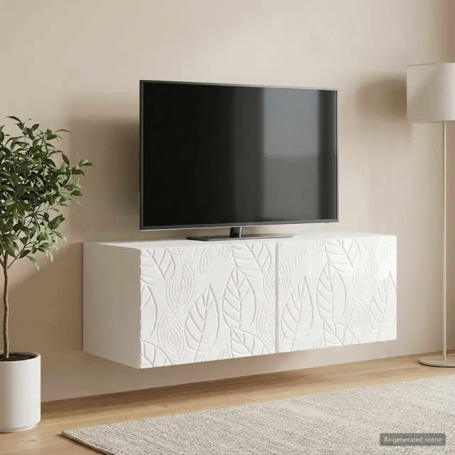 vidaXL Wandbeugel TV-kast 78,5 x 31 cm Hoogglans Wit Bewerkt hout, foto 2