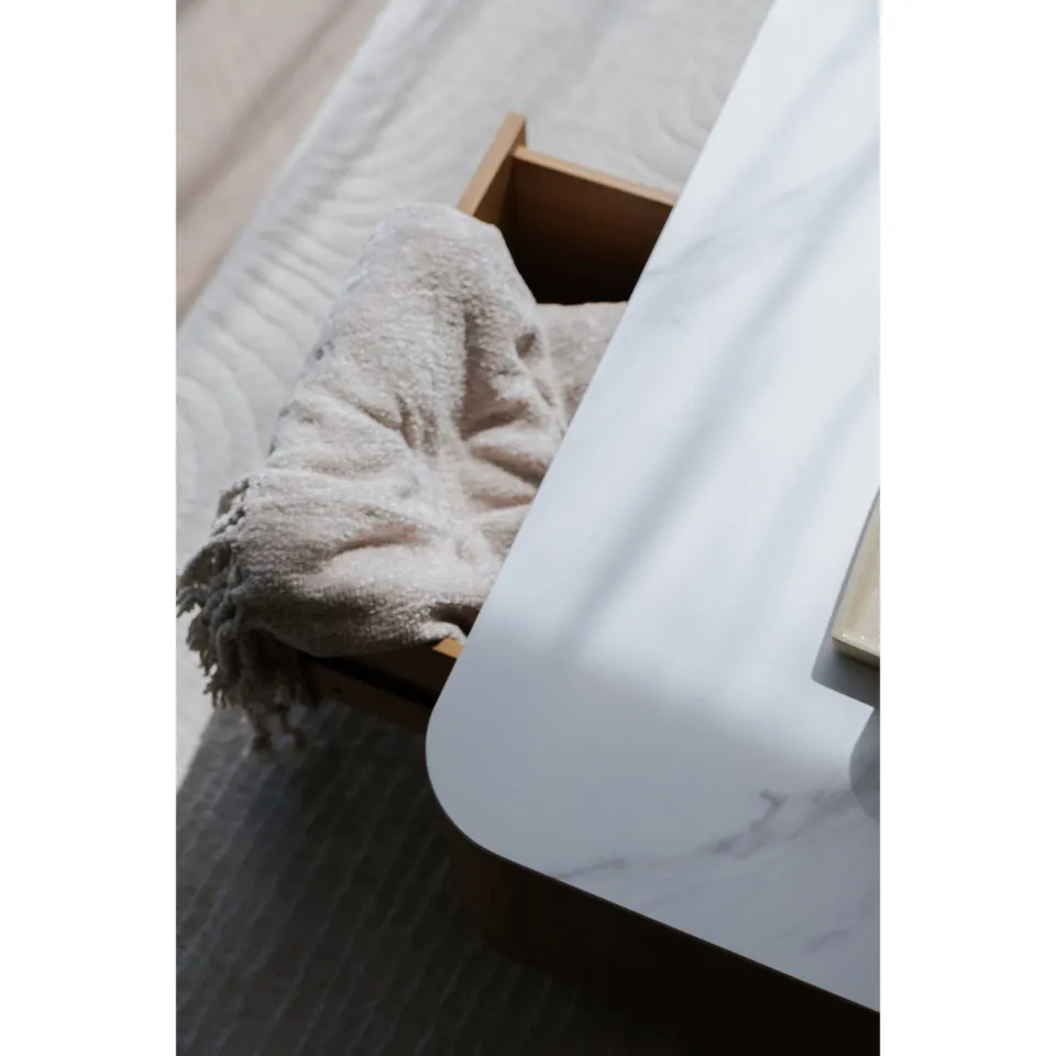 Housecraft Living salontafel Almira Salontafel 120x60 cm Hout/ Marmerlook Naturel (60x120 cm) Naturel, foto 2