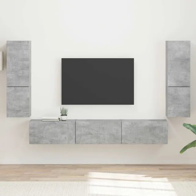 vidaXL Tv-meubelset 4 st Beton Grijs Bewerkt hout, foto 2