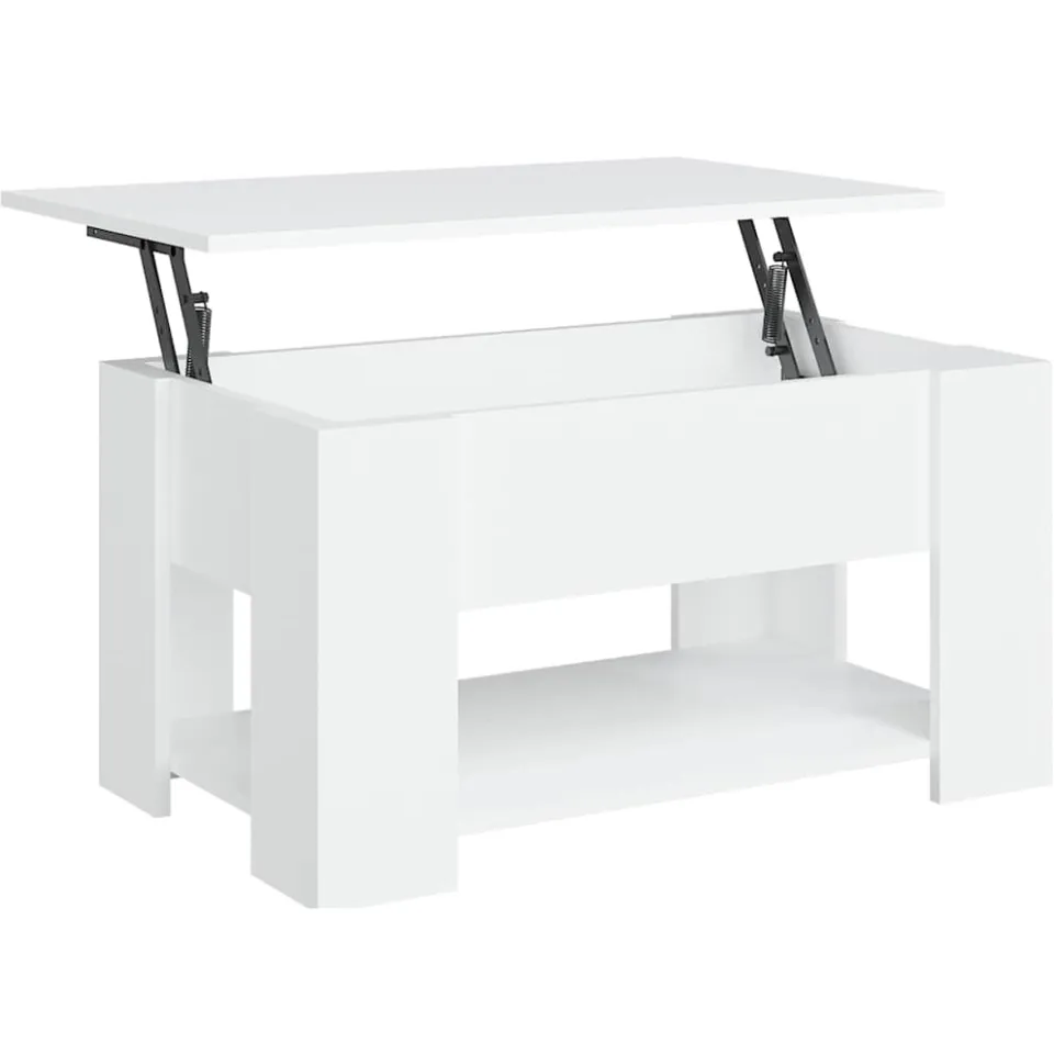 vidaXL Salontafel 79x49x41 cm bewerkt hout wit, foto 3
