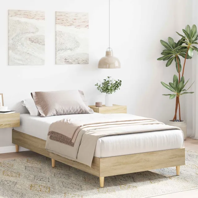 vidaXL Bedframe Sonoma Eiken 80 x 200 cm Bewerkt hout Bruin