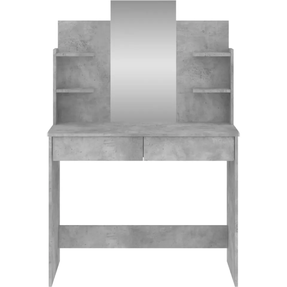 vidaXL Kaptafel met spiegel 96x39x142 cm betongrijs