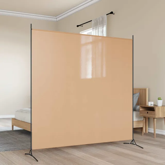 vidaXL Enkele Paneel Kamerverdeler Beige 175 x 180 cm Stof, foto 2