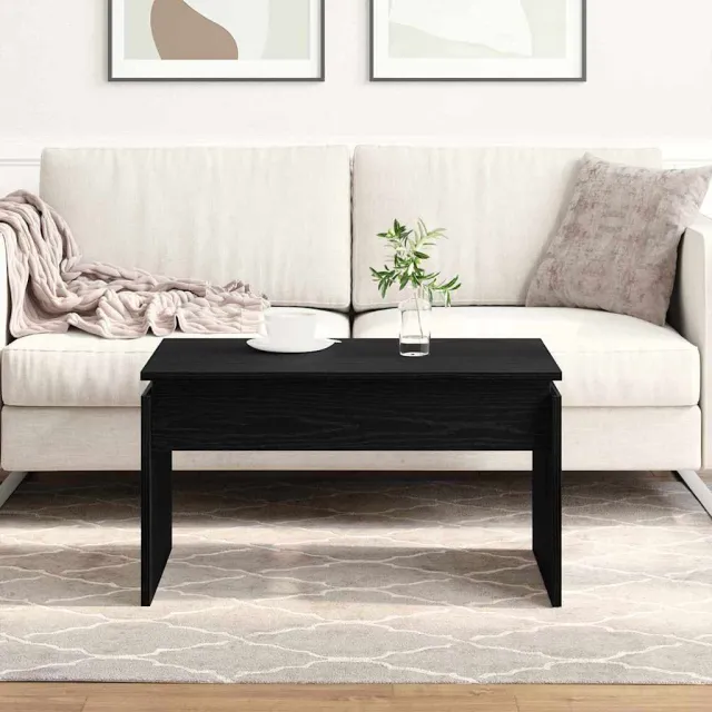 vidaXL Salontafel Zwart Eiken 68 x 50 x 38 cm Bewerkt hout, foto 2