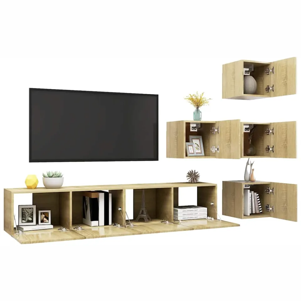 vidaXL 6-delige Tv-meubelset bewerkt hout sonoma eikenkleurig, foto 3
