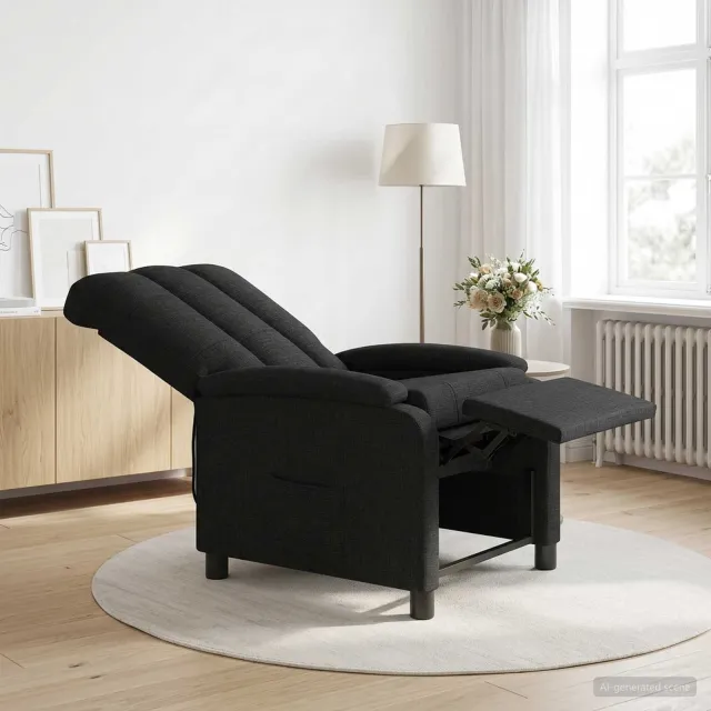 vidaXL Relaxfauteuil Zwart Stof