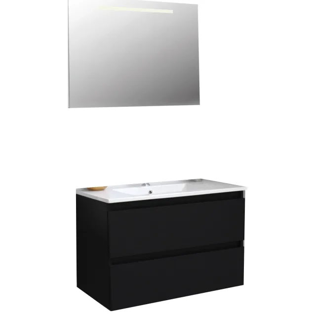 Boss & Wessing BWS Pepper porseleinen badmeubelset mat zwart
