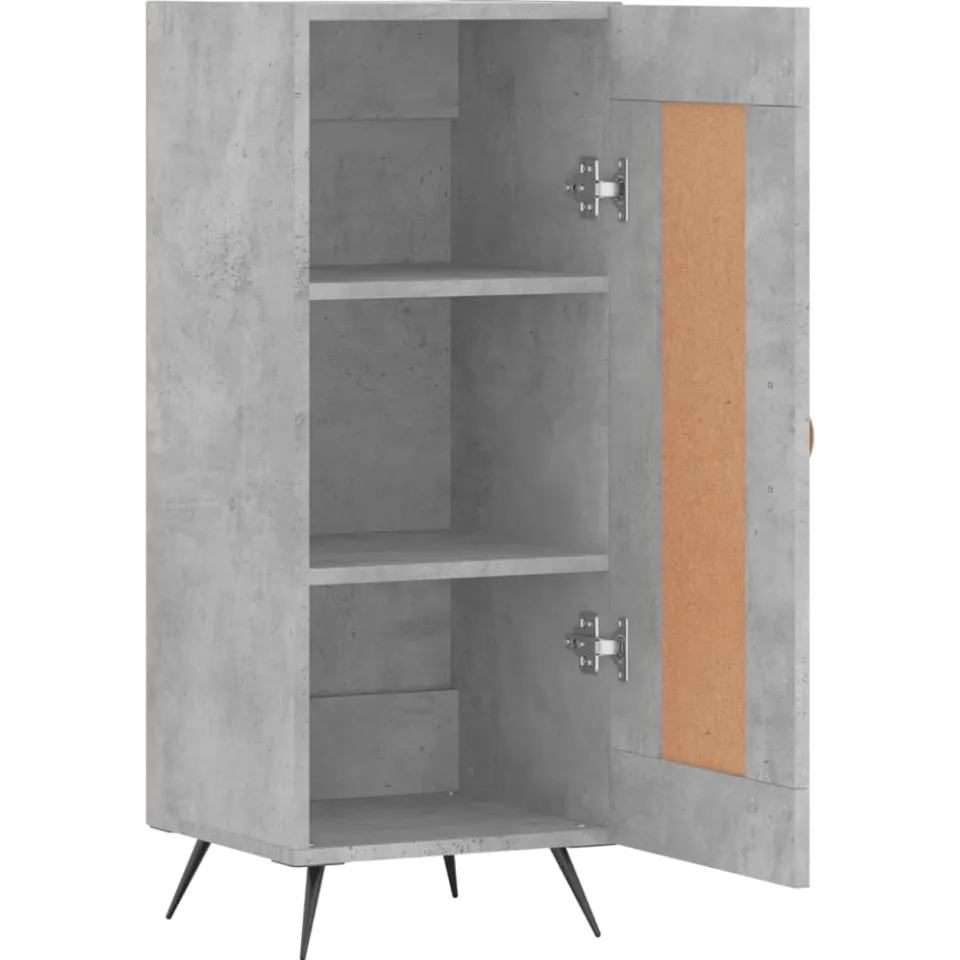 vidaXL Dressoir 34,5x34x90 cm bewerkt hout betongrijs grijs, foto 4