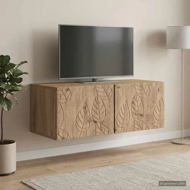 vidaXL Wandbeugel TV-kast 98 x 41 x 30 cm Artisanaal eiken, foto 2