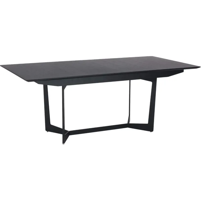 G***-M Uitschuifbare Eettafel Zwart - Eiken Fineer/Metaal - 200-250x100x76cm - Eetkamertafel Tokyo