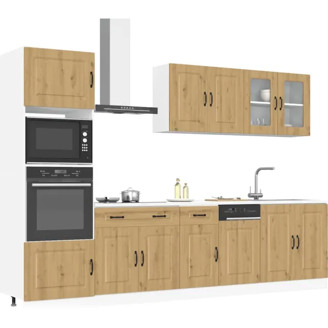 vidaXL 7-delige Keukenkastenset Kalmar bewerkt hout artisanaal eiken Bruin