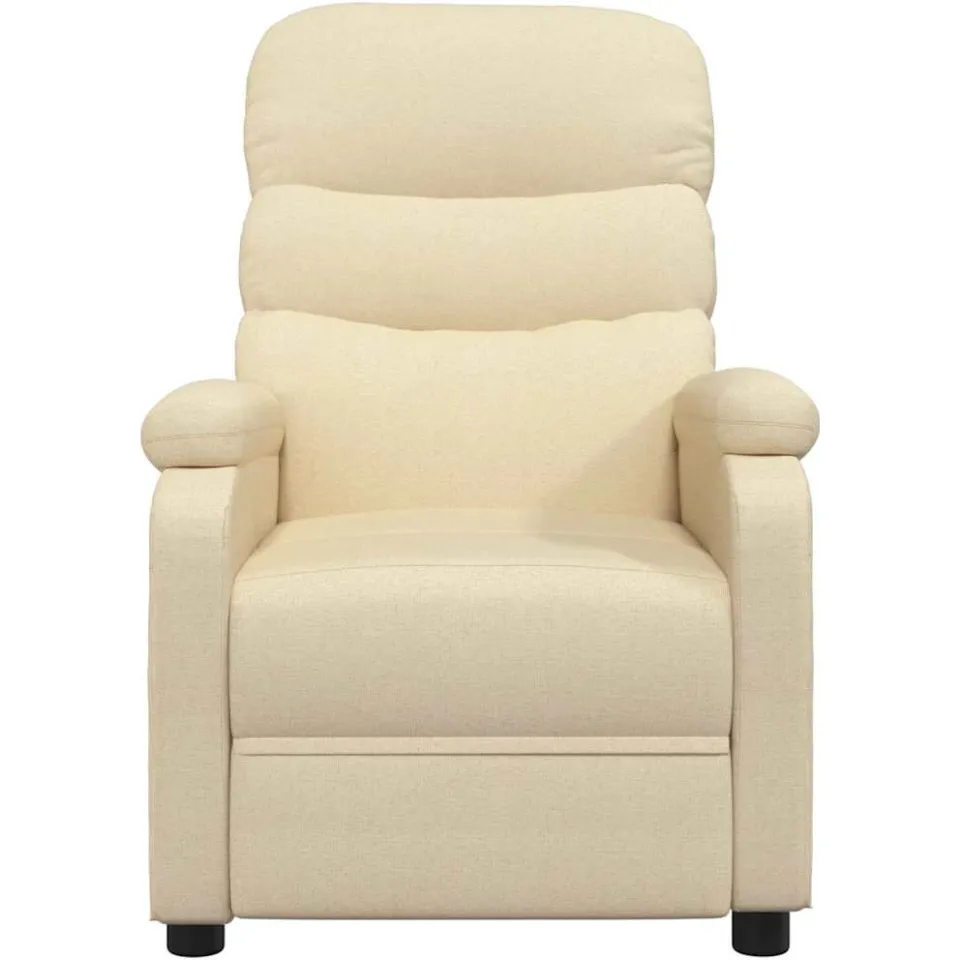 vidaXL Massagestoel elektrisch stof crèmekleurig, foto 4