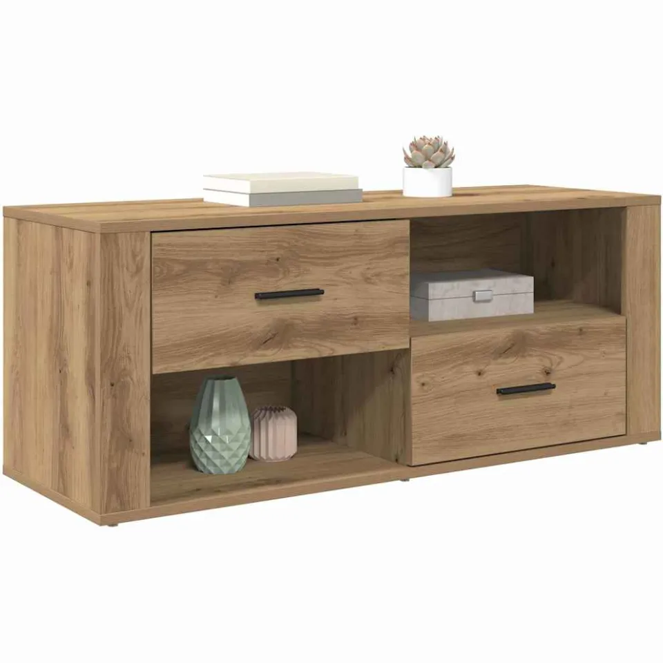 vidaXL TV-kast 100 x 35 x 40 cm Artisan Eiken Bewerkt hout Bruin