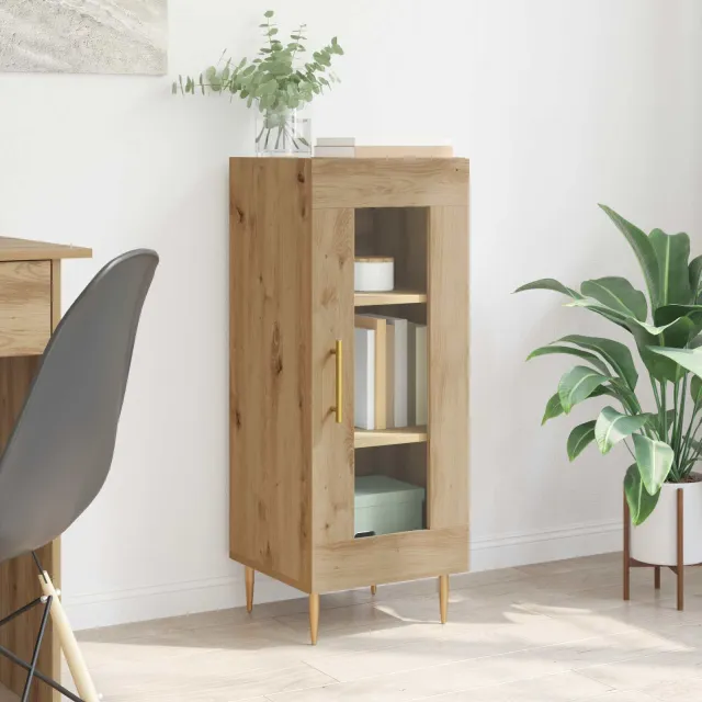 vidaXL Dressoir artisanaal eikenkleurig 34 x 34.5 x 90 cm Bewerkt hout Bruin