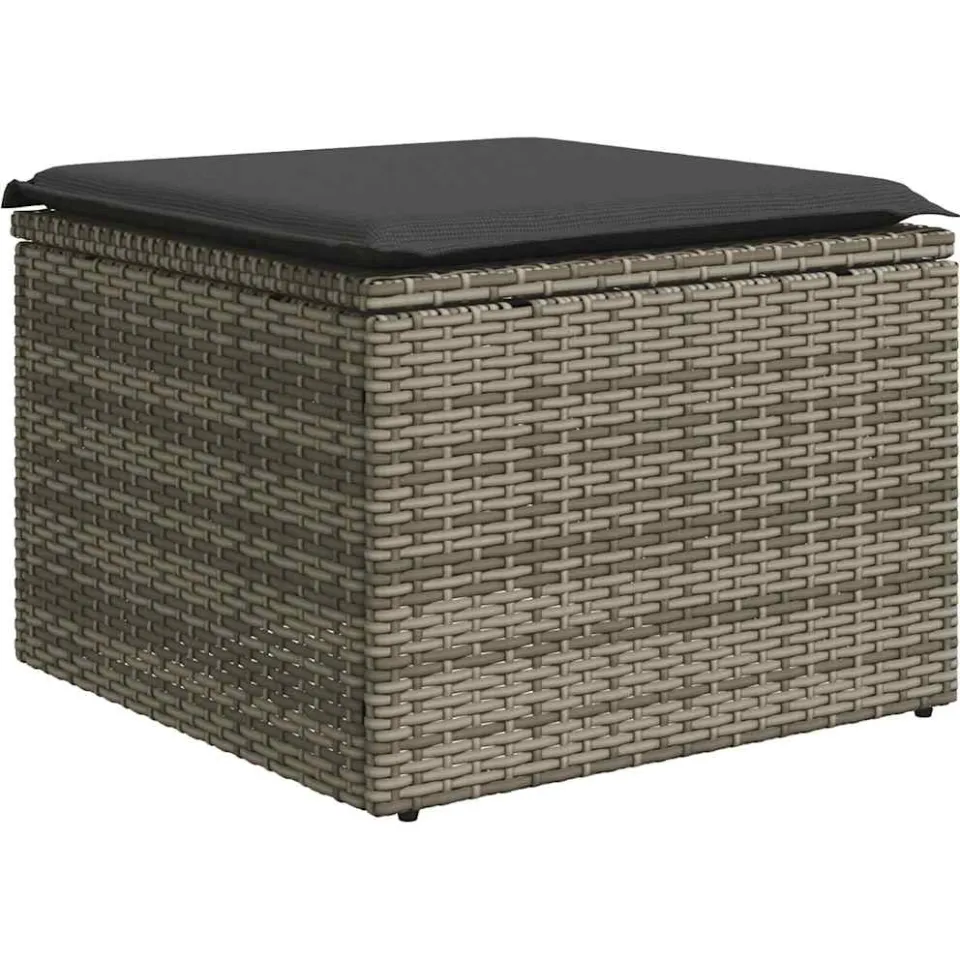 vidaXL 2-delige Loungeset met kussens poly rattan acacia grijs, foto 4
