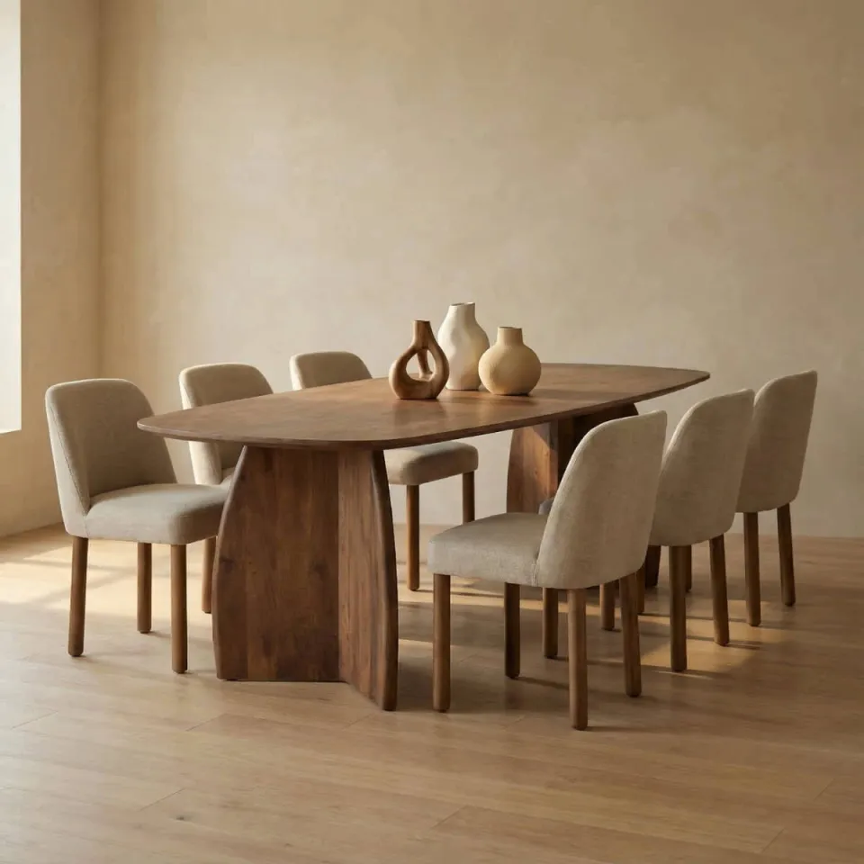 Giga Meubel Eettafel Majada - Deens Ovaal Donkerbruin Hout - 240x100x76cm, foto 6