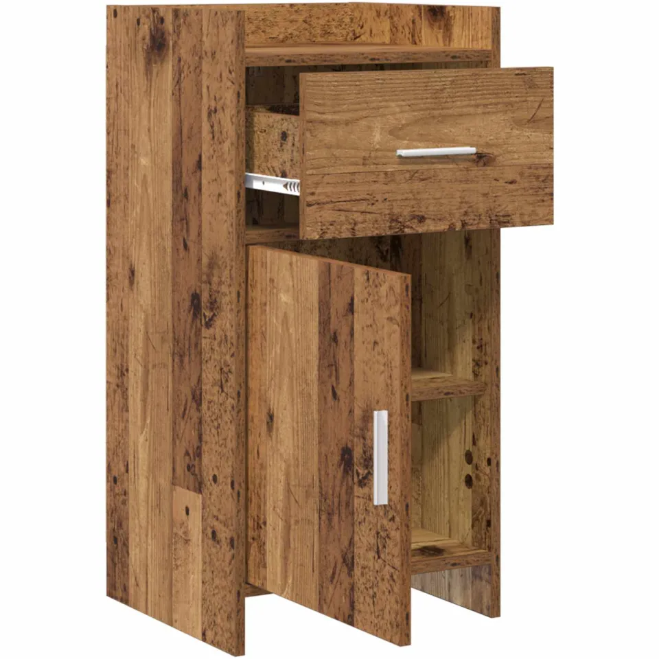 vidaXL Dressoir Oud hout 40 x 36 x 80 cm Bewerkt hout bruin, foto 3