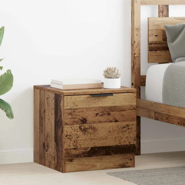 vidaXL Bed kast 2 st Oudhout 40 x 39 x 40cm Bewerkt hout bruin, foto 2
