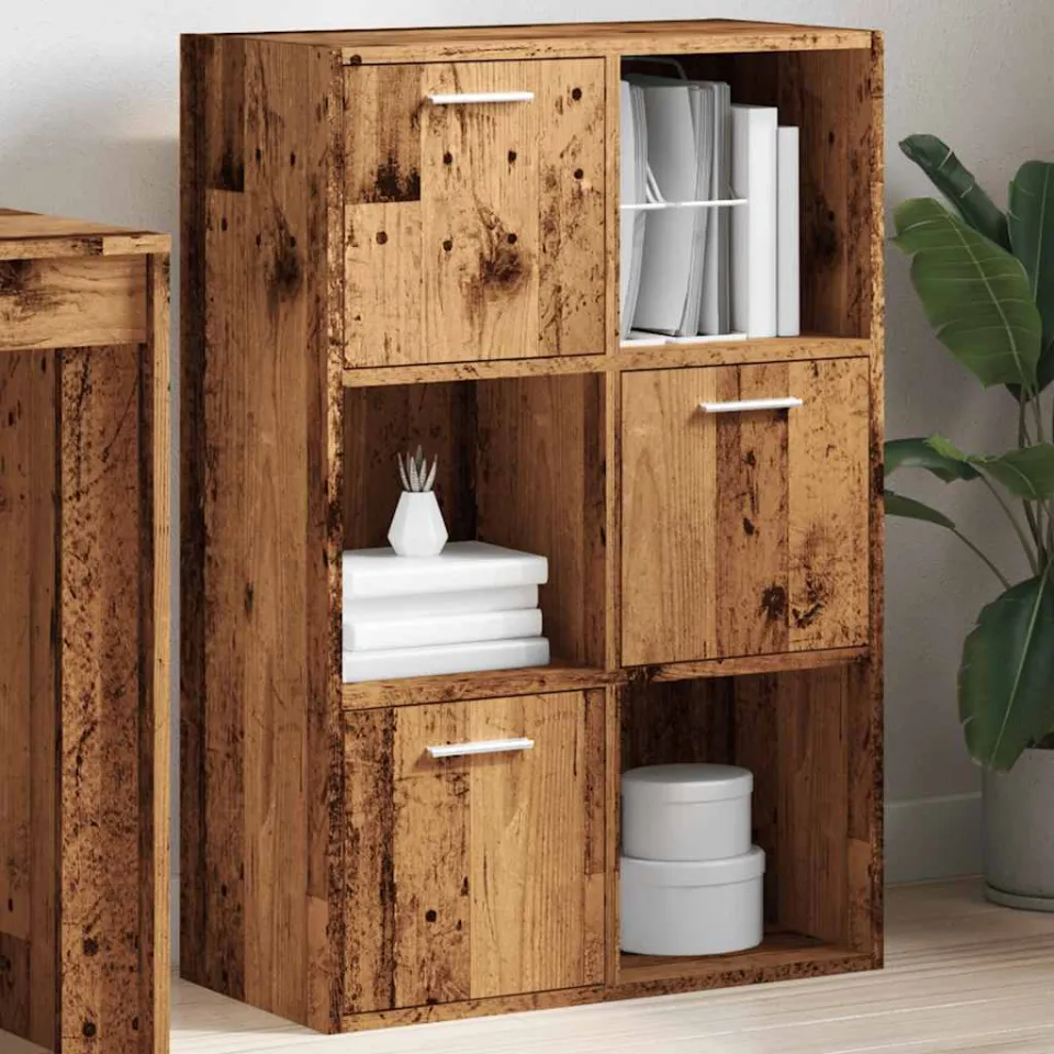 vidaXL Boekenkast 60,5x30x90 cm bewerkt hout oud houtkleurig bruin, foto 4