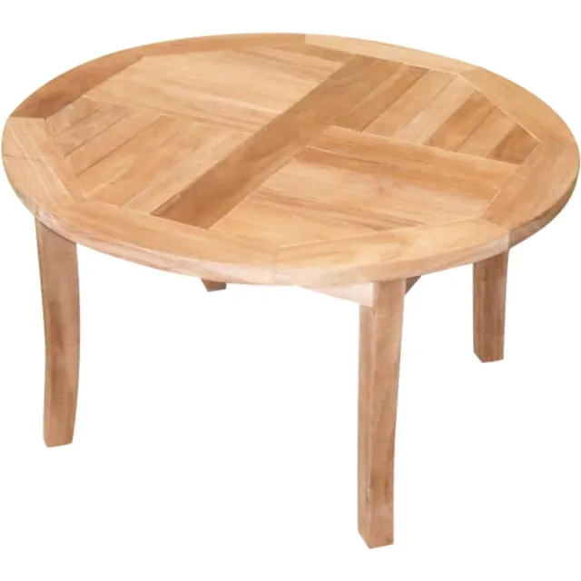 AVH-Outdoor Tuinmeubelen Rosanna lounge tuintafel 80 cm rond teak Bruin / Terre