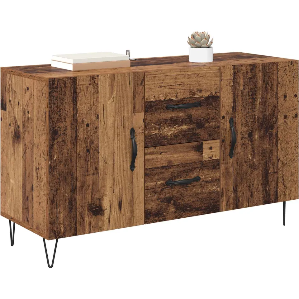 vidaXL Dressoir Oud Hout 100 x 36 x 60 cm Bewerkt hout Bruin