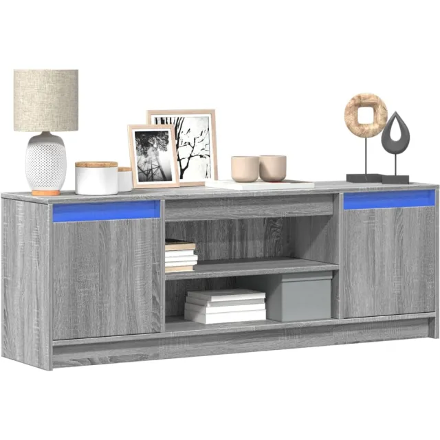 vidaXL Tv-meubel met LED 139,5x34x50 cm bewerkt hout grijs sonoma