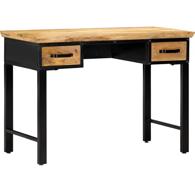 vidaXL Schrijftafel 110x50x76 cm massief mangohout Bruin
