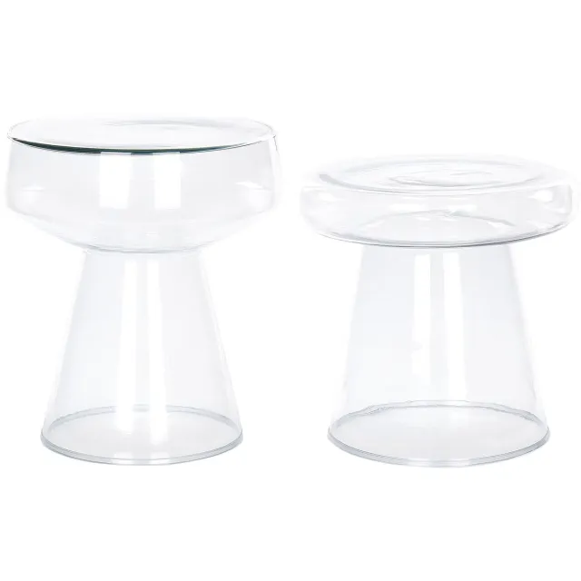 Beliani LAGUNA/CALDERA - Bijzettafel set van 2 - Transparant - Glas