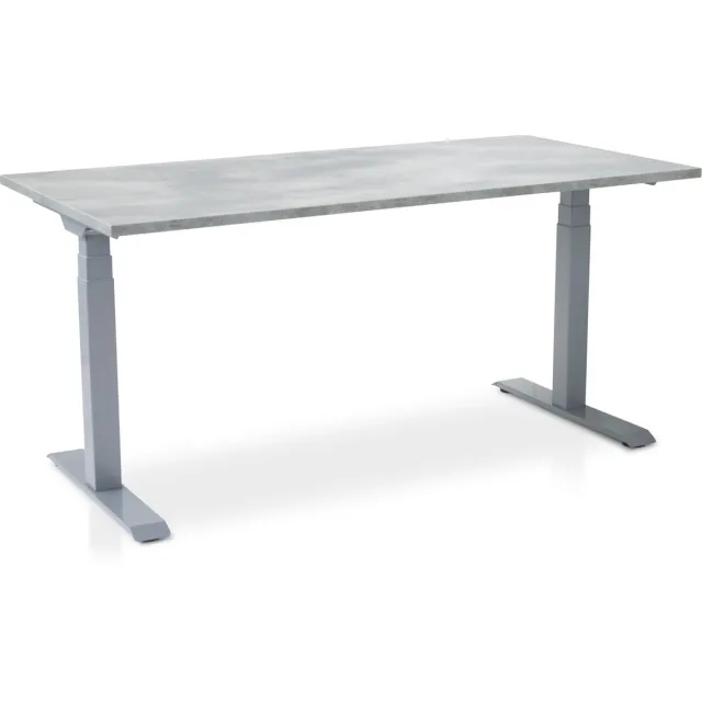 Lineaflex MRC Zit-sta bureau elektrisch verstelbaar - MRC PRO NEN-EN 527 | 180 x 80 cm | frame aluminium - blad betonlook | memory functie met USB | 150kg draagvermogen Aluminium frame