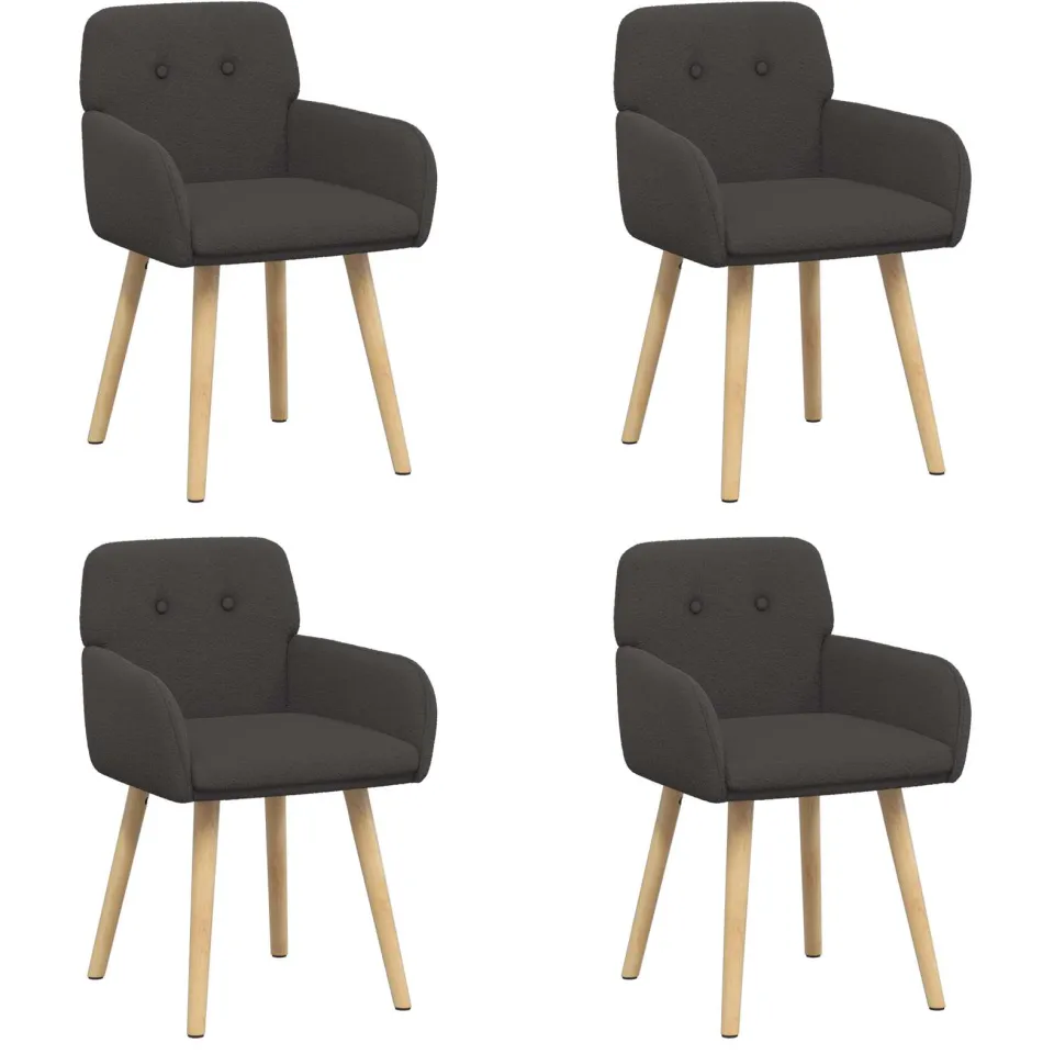 vidaXL Eettafelstoelen 4 st Bouclé Donkergrijs 59 x 56,5 x 85 cm, foto 3