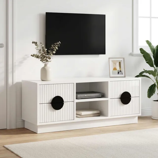 vidaXL Tv-meubel VENRAY 101 x 36,5 x 40 cm Hoogglans Wit