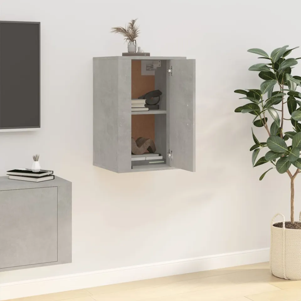 vidaXL Tv-wandmeubel 40x34,5x60 cm betongrijs grijs, foto 4
