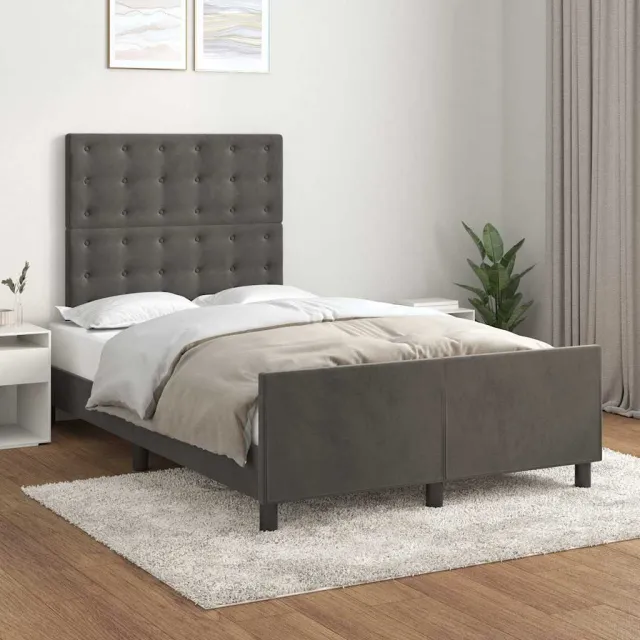 vidaXL Bedframe zonder matras 120x200 cm fluweel donkergrijs grijs