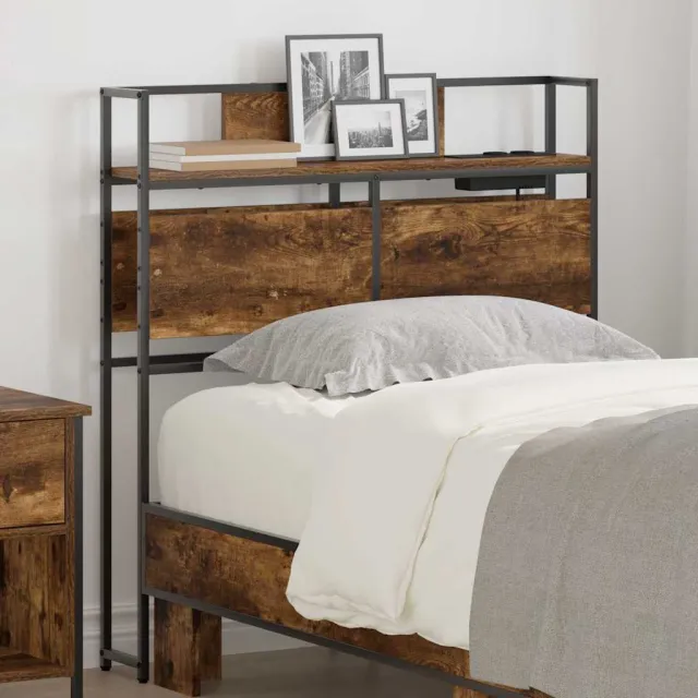 vidaXL Opberghoofdbord Gerookt eiken 75 cm Bewerkt hout Bruin