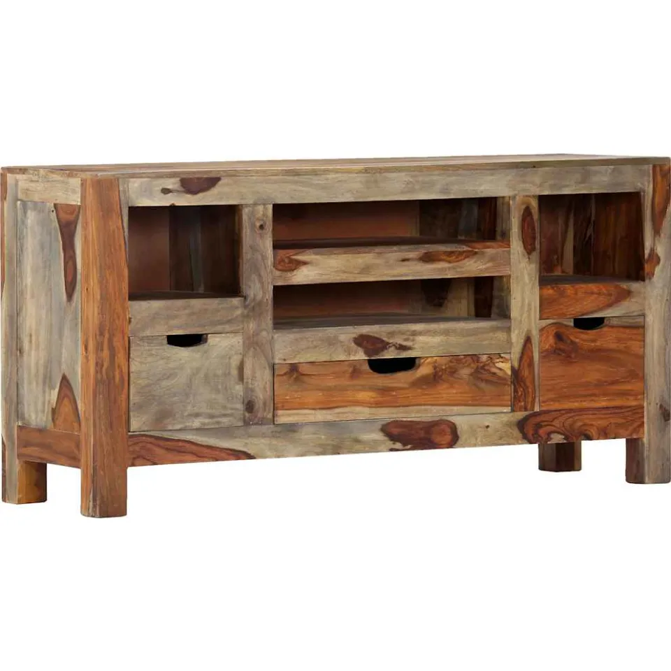 vidaXL Dressoir 100x30x50 cm massief acaciahout grijs, foto 4