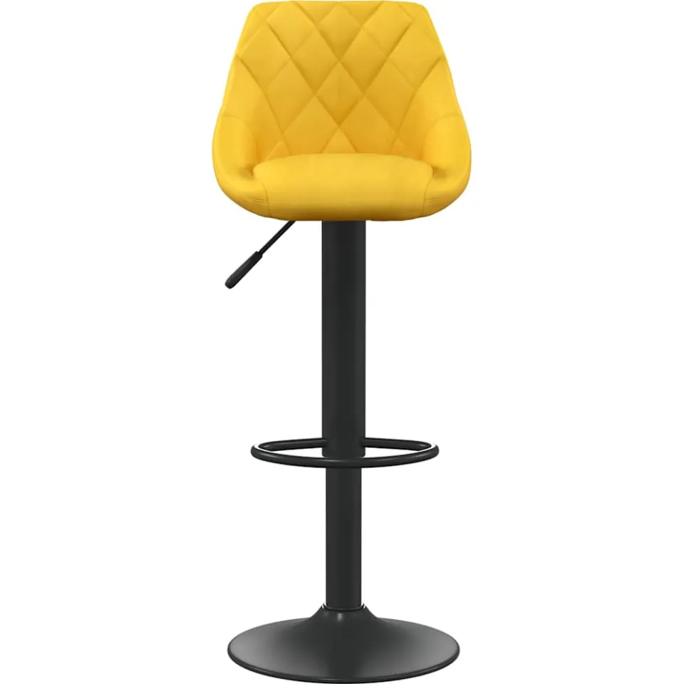 vidaXL Barkruk fluweel mosterdgeel