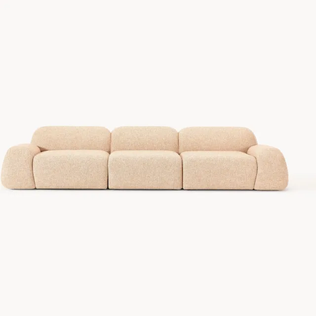 Westwing Collection Modulaire bank Wolke (4-zits) van bouclé Oranje