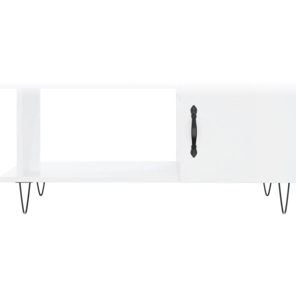 vidaXL Salontafel 90x50x40 cm bewerkt hout hoogglans wit, foto 2
