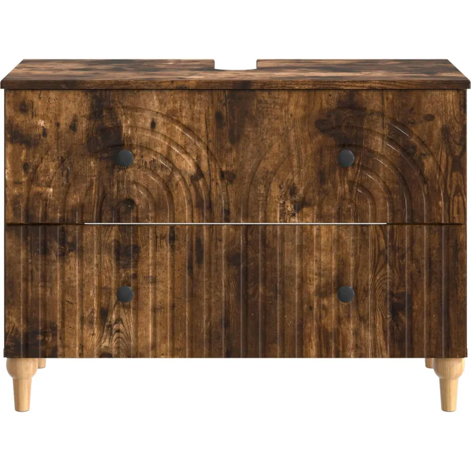 vidaXL Badkamer wastafelkast ALKMAAR Gerookt eiken 82 x 41 x 59 cm, foto 4