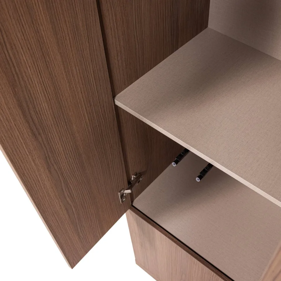 WOOOD Build Smalle Opbergkast - Walnoot Fineer - Bruin - 215x54x41, foto 5