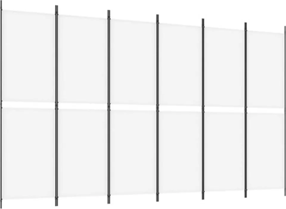 vidaXL Kamerscherm met 6 panelen 300x180 cm stof wit, foto 3