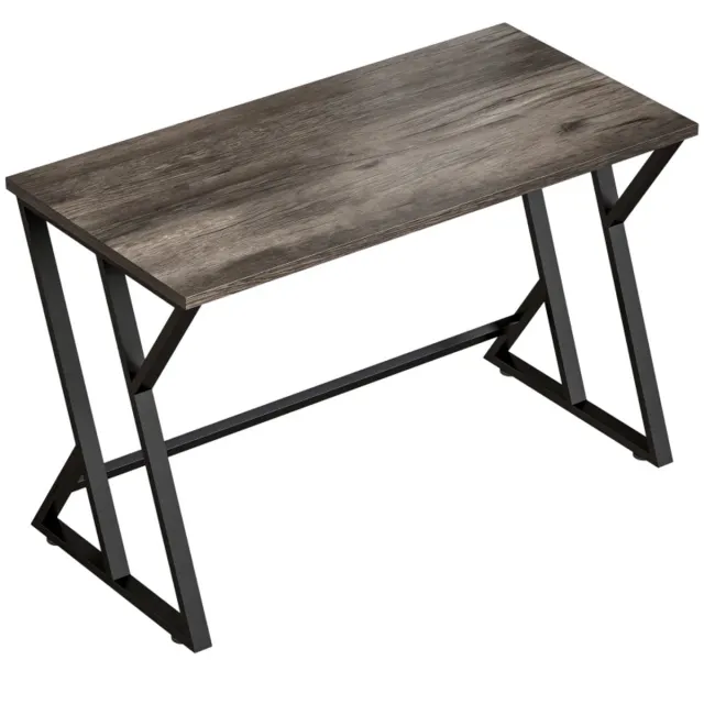 ZYLARO Industrieel Bureau met Z-vormig Metalen Frame - Computerbureau - Kantoortafel - Werktafel - Bureautafel - Desk - Game Bureau - 120 x 60 x 76,5 cm - Grijs/Zwart verweerd grijs + zwart
