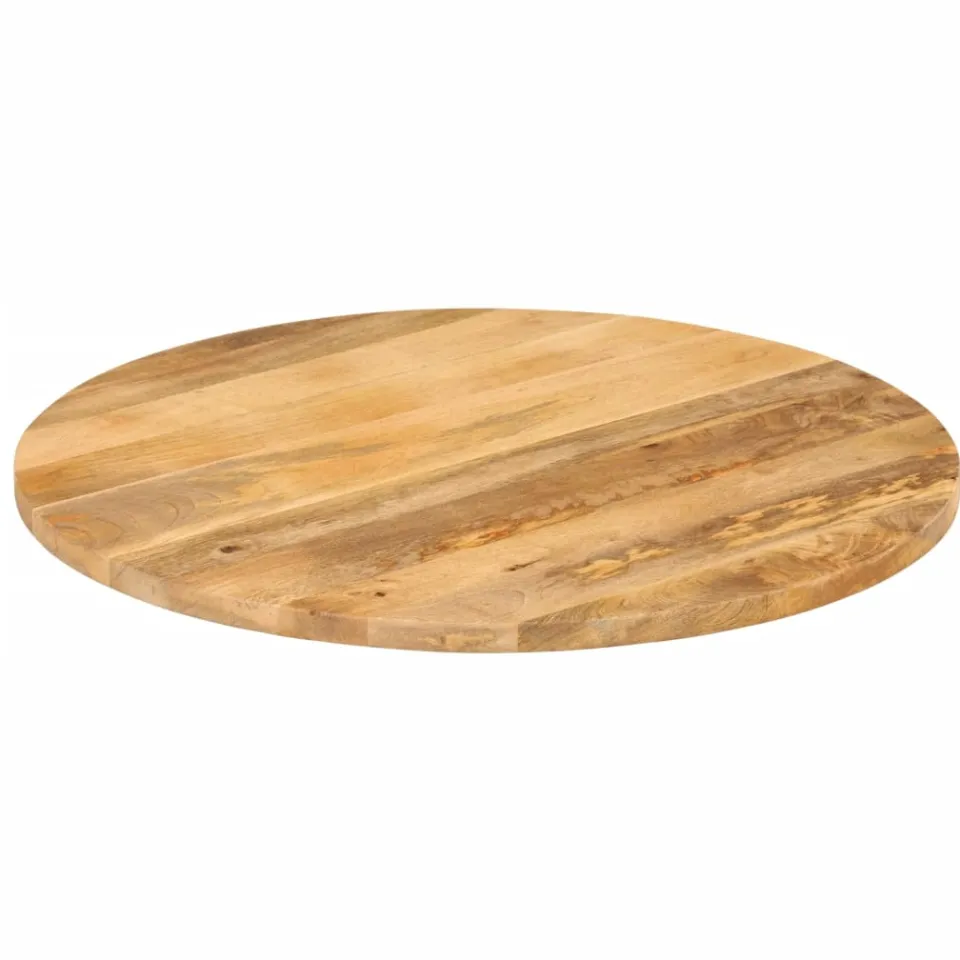 vidaXL Tafelblad rond Ø 80x3,8 cm massief ruw mangohout bruin, foto 2