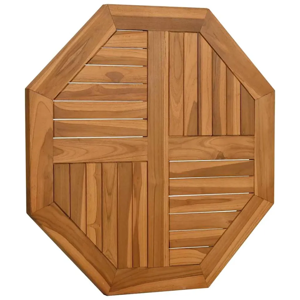 vidaXL Tafelblad achthoekig 70x70x2,5 cm massief teakhout Bruin