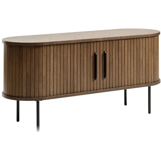 Meubelplaats Tv-meubel Nola - eikenfineer gerookt bruin - 120x40x56 cm - 2 deuren