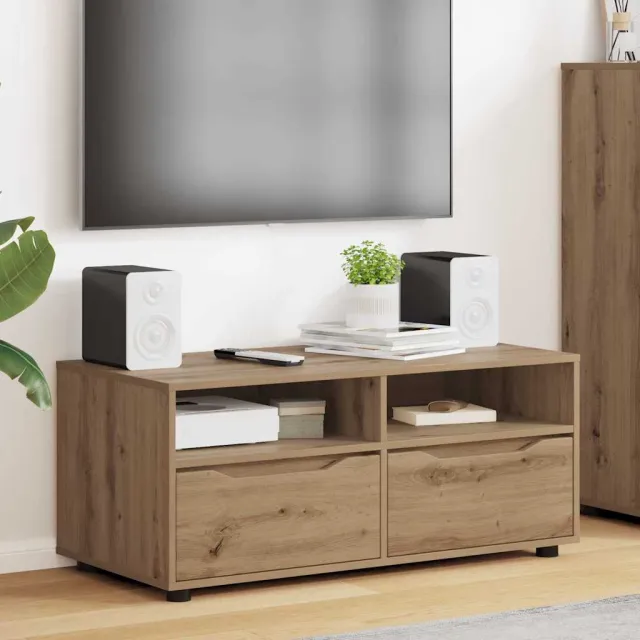 vidaXL TV-kast 100 x 48 x 43 cm Artisan Eiken Bewerkt hout Bruin