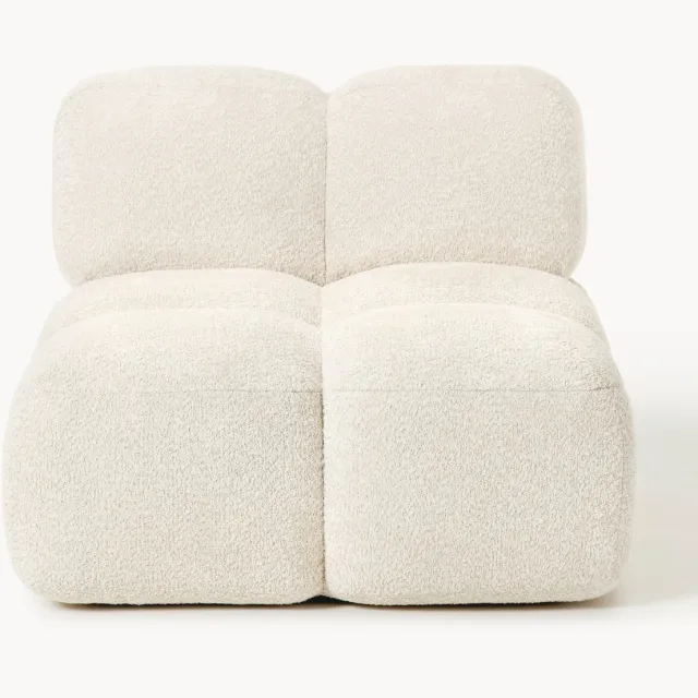 Westwing Collection Middelste module Tayla van teddy bouclé Beige